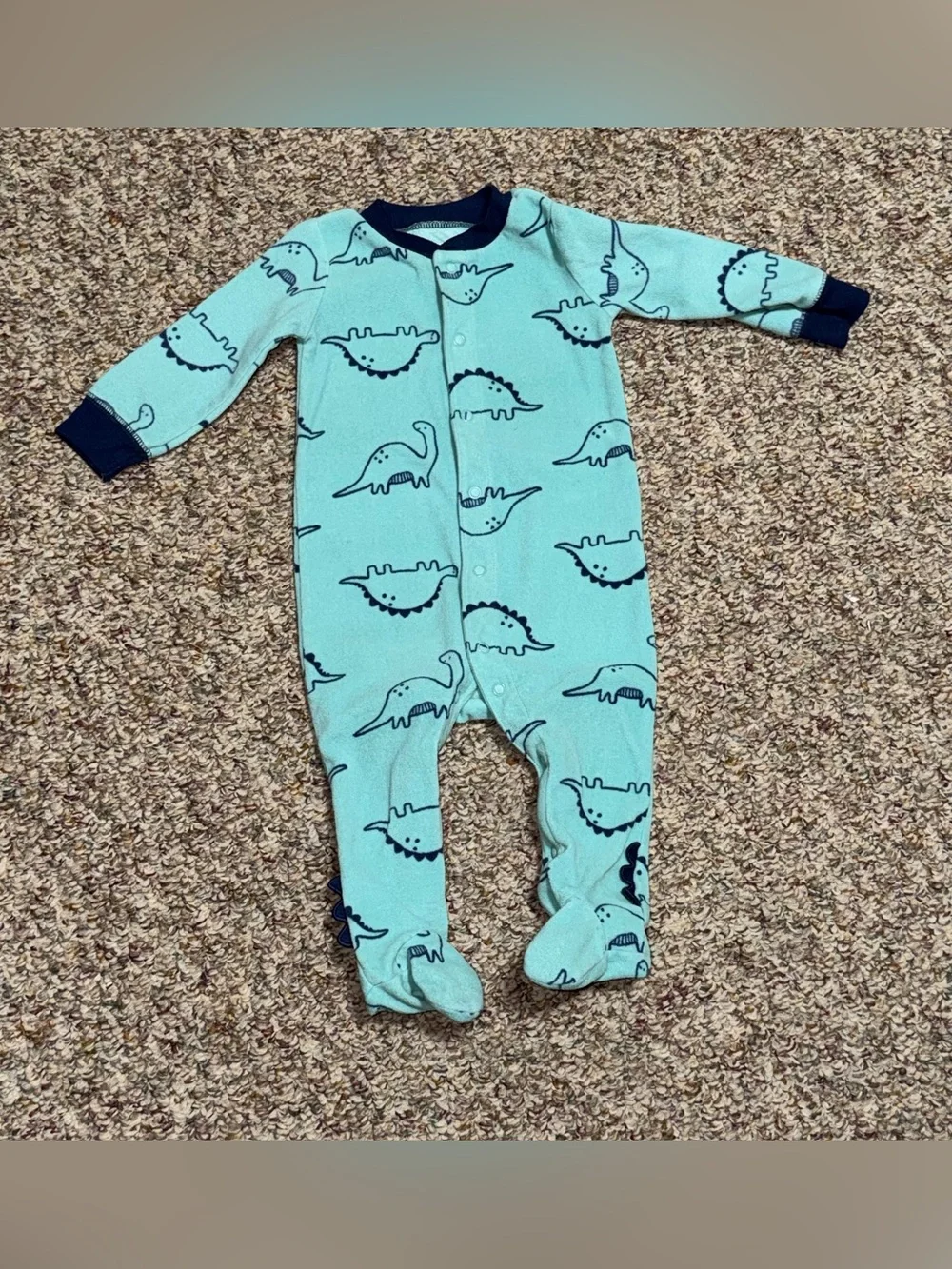Boys girls infant 9 month pajamas Carter's Dino Footed One-Piece